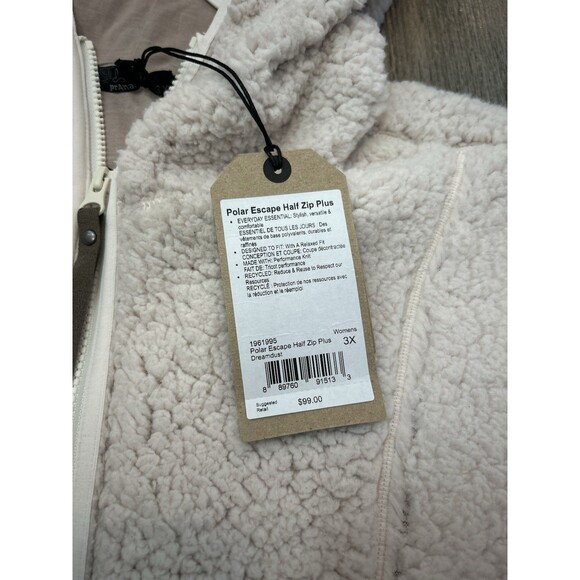 prAna Women's Polar Escape Half Zip Jacket in Dreamdust plus size 3X - Picture 3 of 8